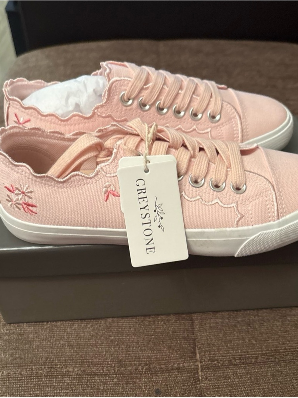 Greystone Women's Pink Canvas Lace-Up Sneakers